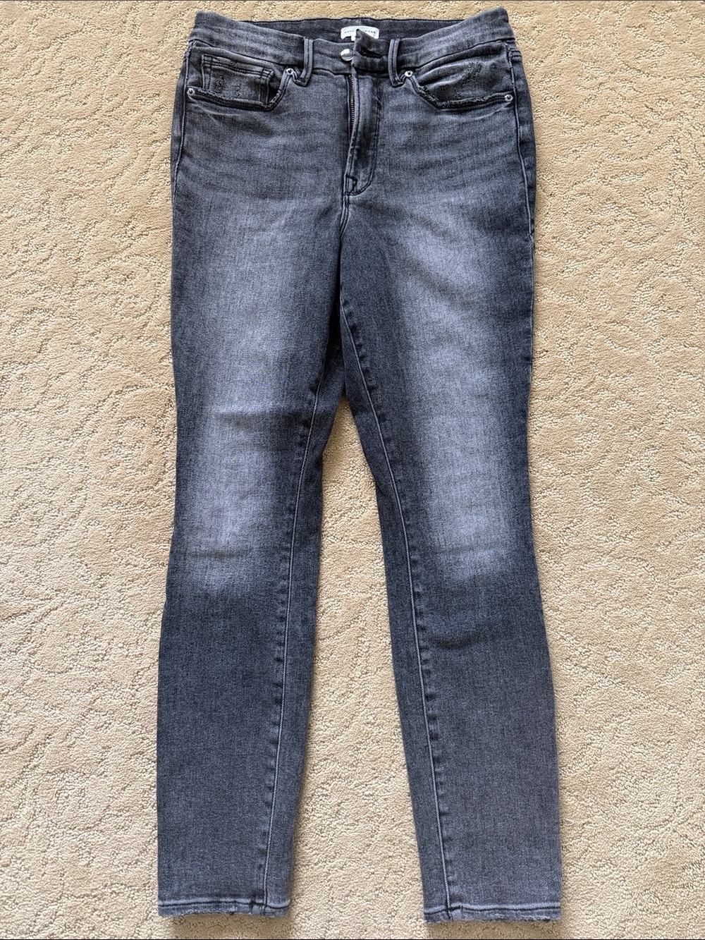 Good American Gray Skinny Jeans - Washed Charcoal